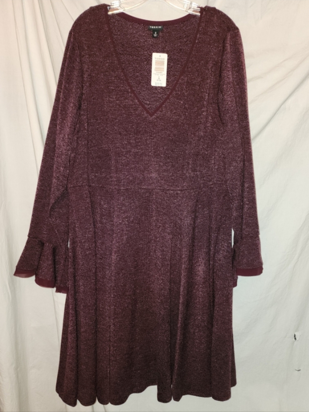 Torrid womens size 3x wine colored knee length sweater dress